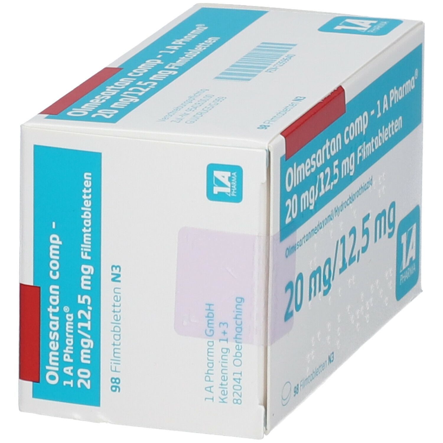 Olmesartan comp-1A Pharma 20 mg/12,5 mg Filmtabl. 98 St Filmtabletten