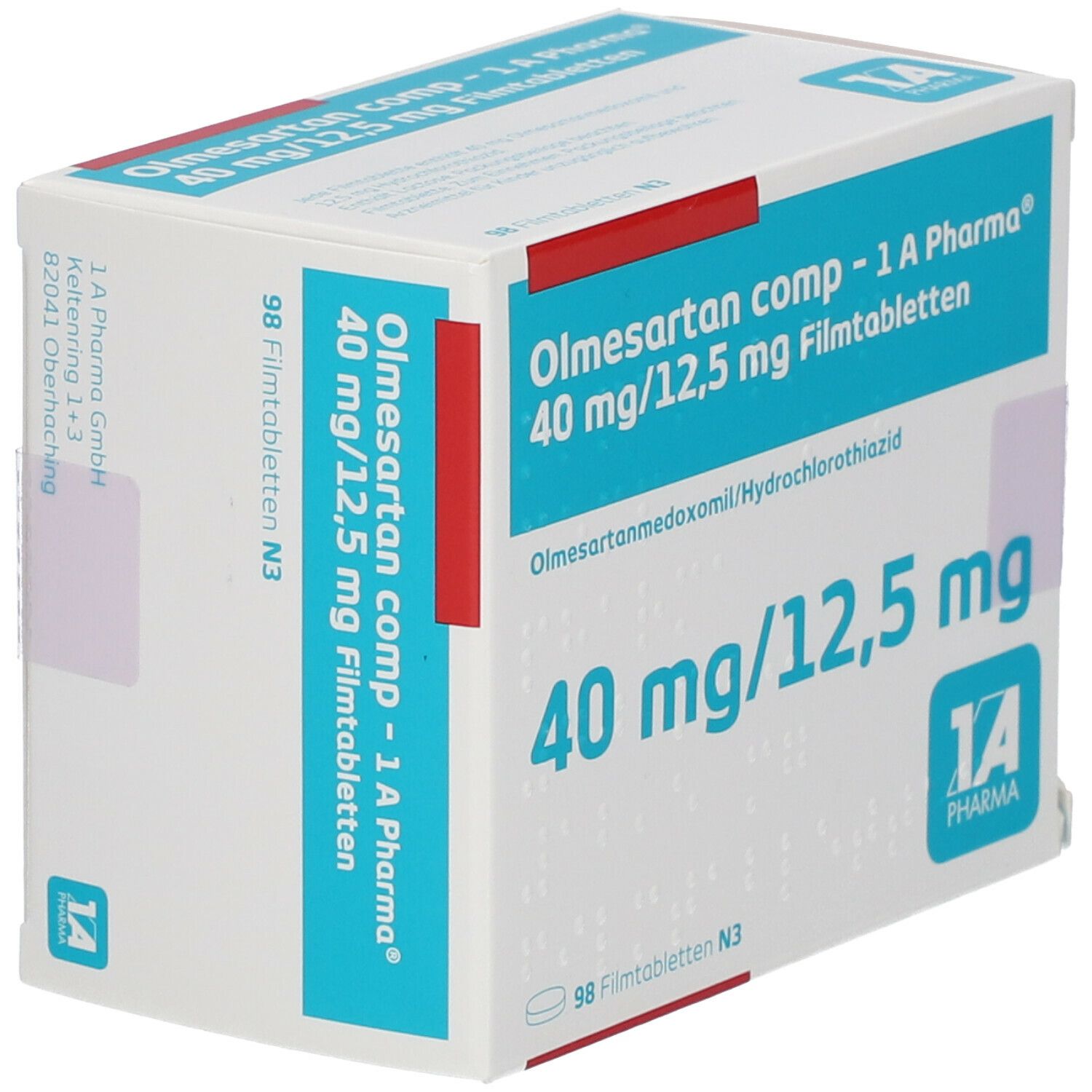 Olmesartan comp-1A Pharma 40 mg/12,5 mg Filmtabl. 98 St Filmtabletten