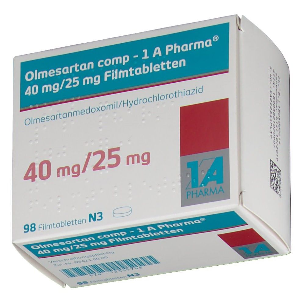 Olmesartan Comp 1 A Pharma® 40 Mg 25 Mg 98 St Mit Dem E Rezept Kaufen Shop Apotheke