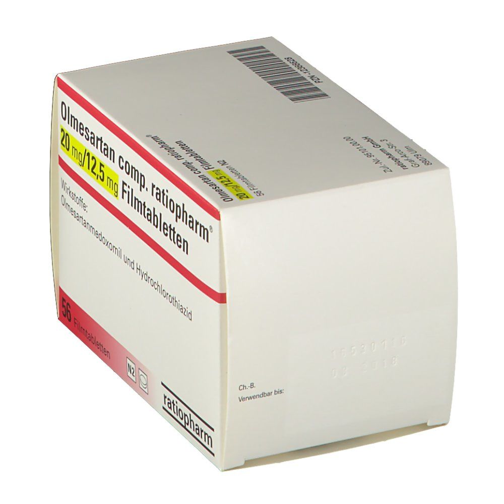 Olmesartan comp.ratiopharm 20/12,5 mg Filmtabl. 56 St Filmtabletten