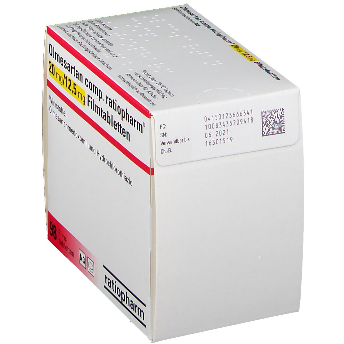 Olmesartan comp.ratiopharm 20/12,5 mg Filmtabl. 28 St Filmtabletten