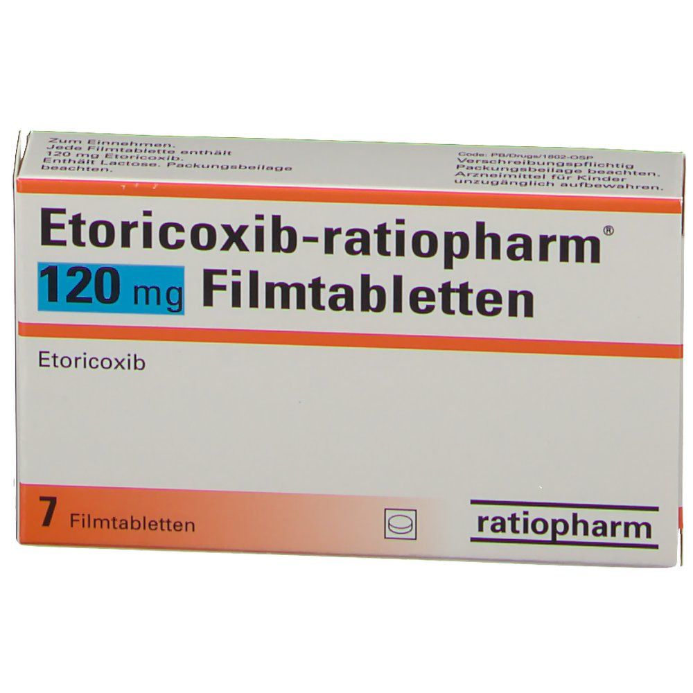 Etoricoxib-ratiopharm® 120 Mg 7 St Mit Dem E-Rezept Kaufen - Shop Apotheke