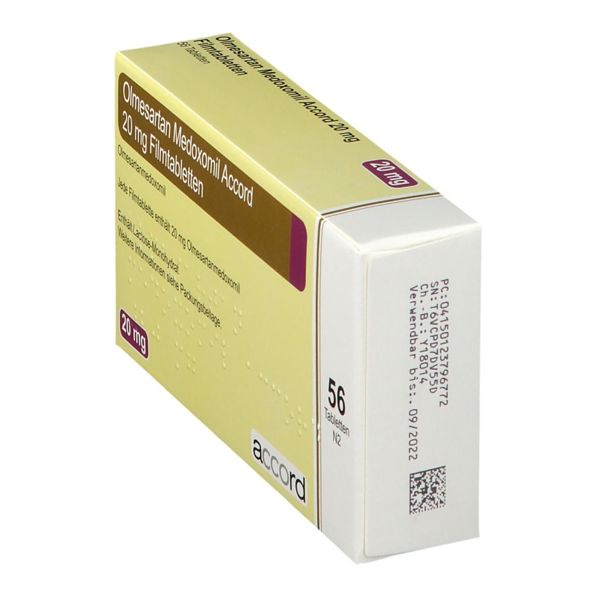 Olmesartan Medoxomil Accord 20 mg Filmtabletten 56 St