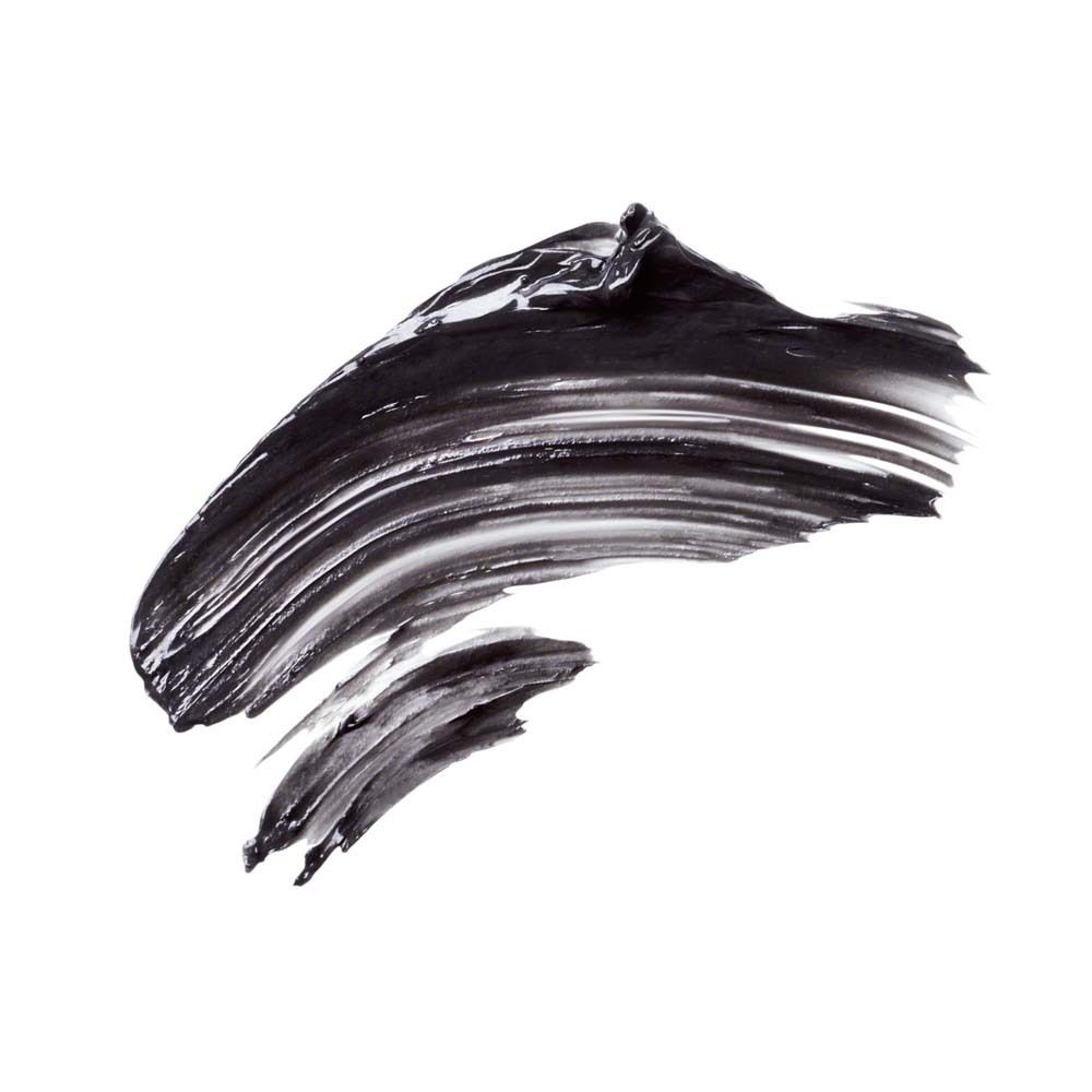 Schwarze Gesichtsmaske auf weißem Hintergrund. Textur mit Pinselstrich.