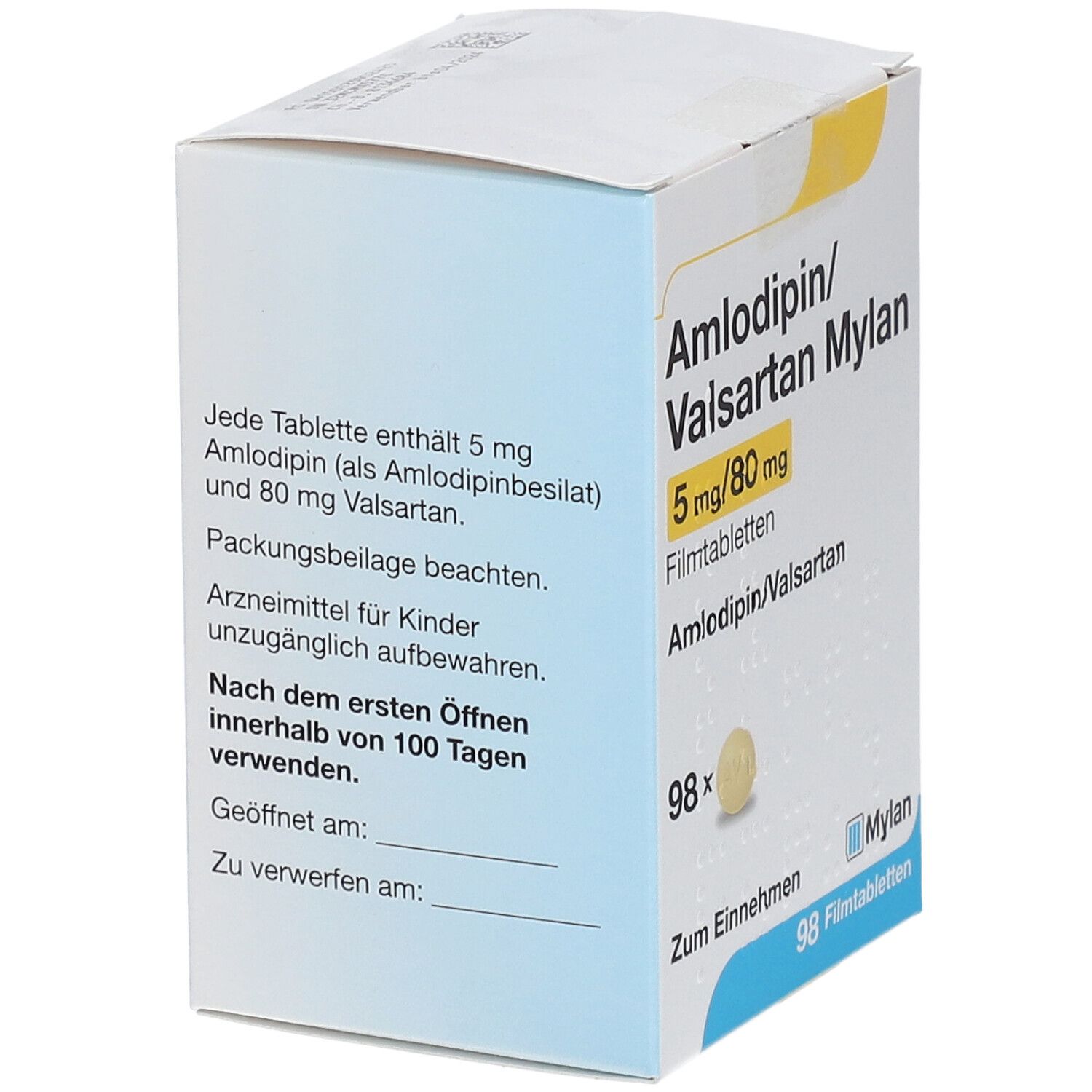 AMLODIPIN/Valsartan Mylan 5 mg/80 mg Filmtabletten 98 St