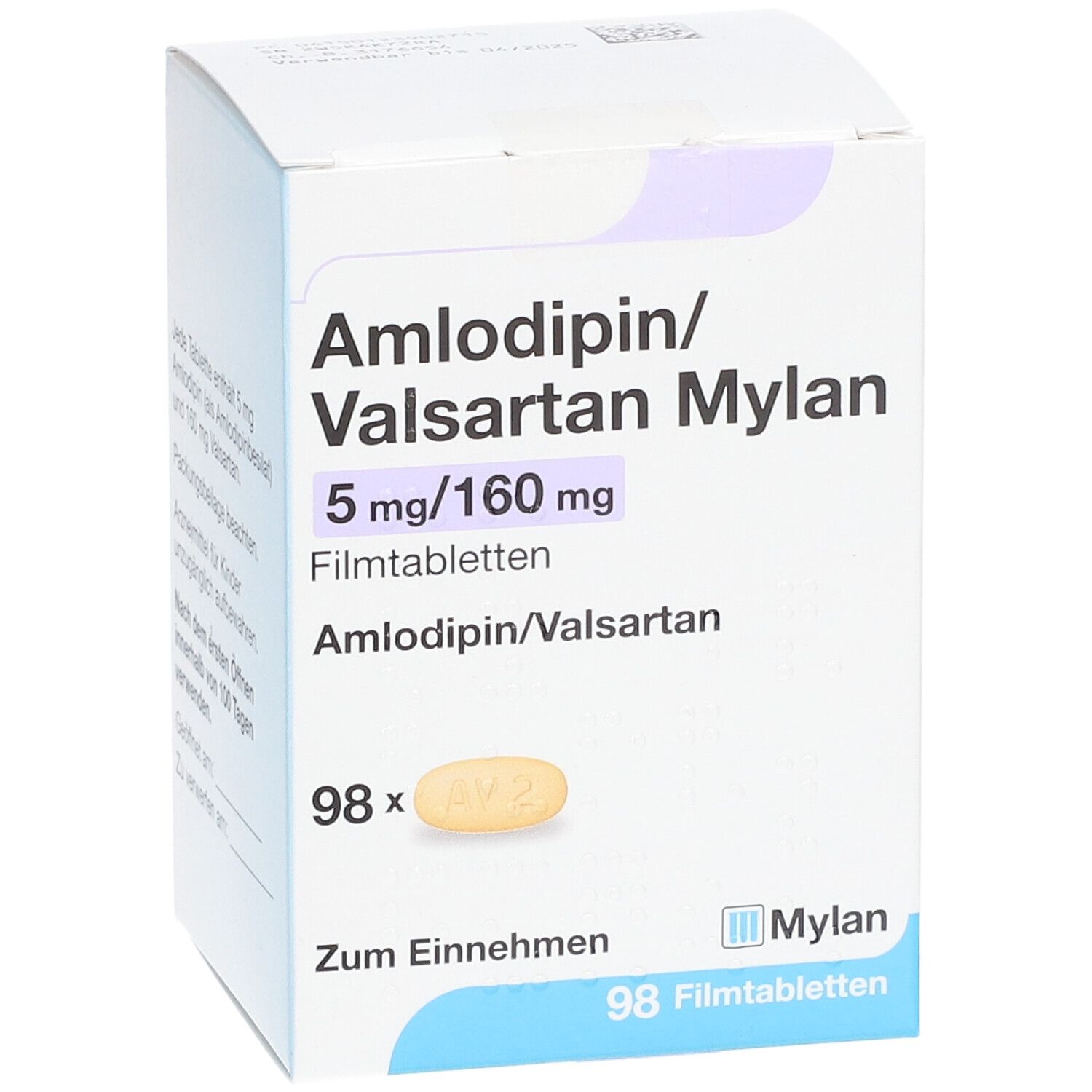 Amlodipinvalsartan Mylan 5 Mg160 Mg 98 St Mit Dem E Rezept Kaufen