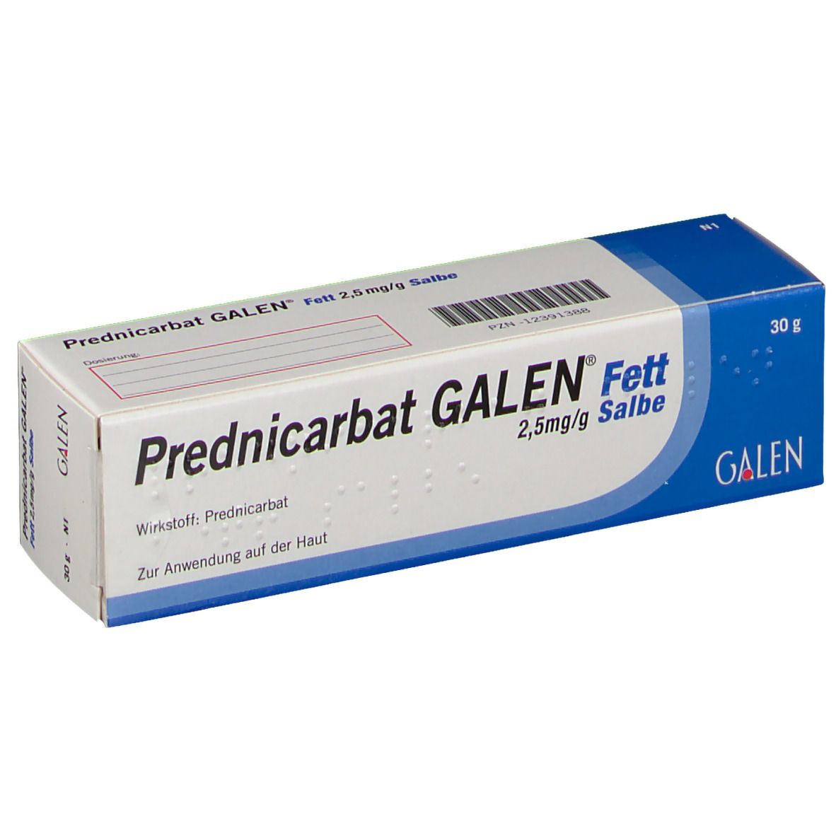 PREDNICARBAT GALEN Fett 2,5 mg /g Salbe