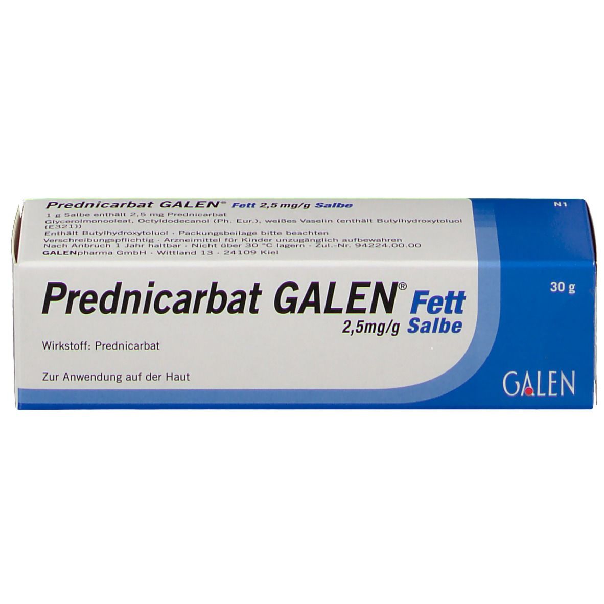 PREDNICARBAT GALEN Fett 2,5 mg /g Salbe