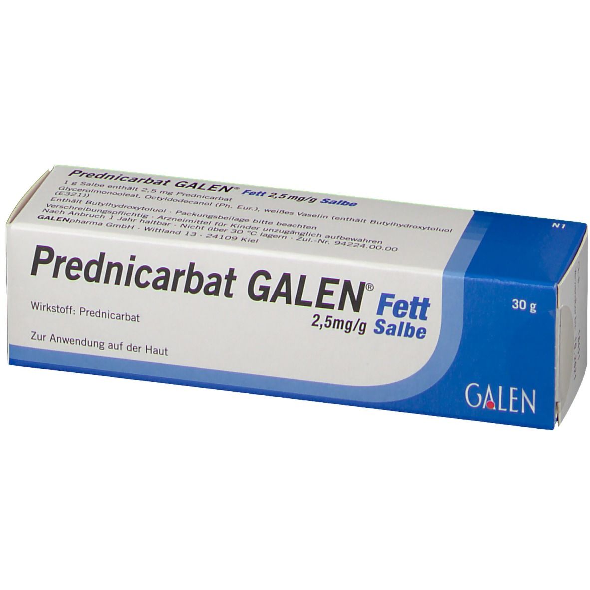PREDNICARBAT GALEN Fett 2,5 mg /g Salbe