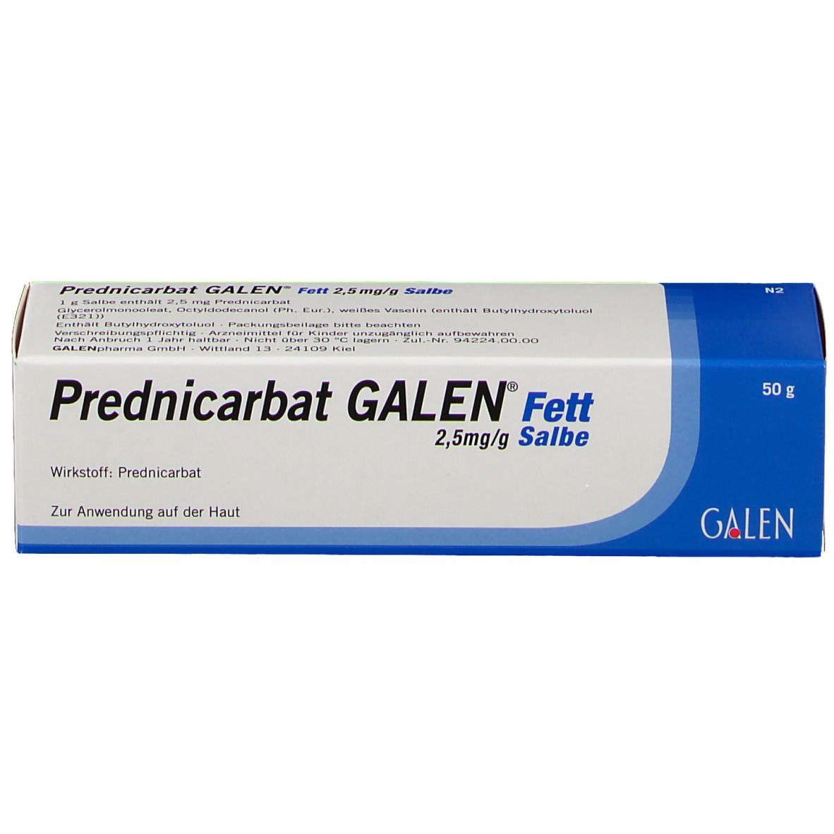 PREDNICARBAT GALEN Fett 2,5 mg /g Salbe