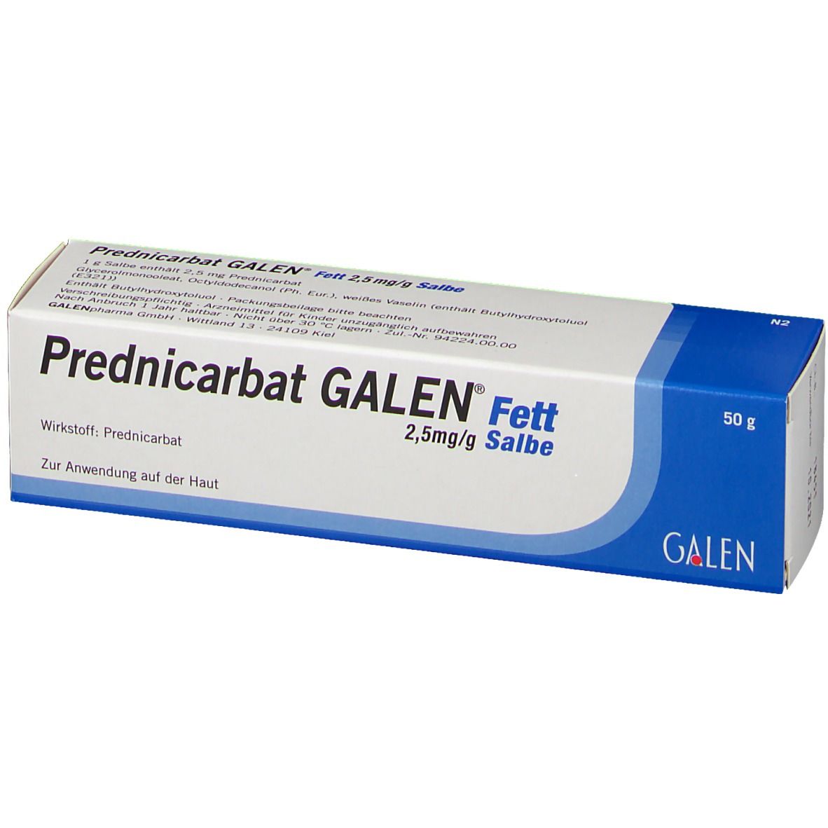 PREDNICARBAT GALEN Fett 2,5 mg /g Salbe