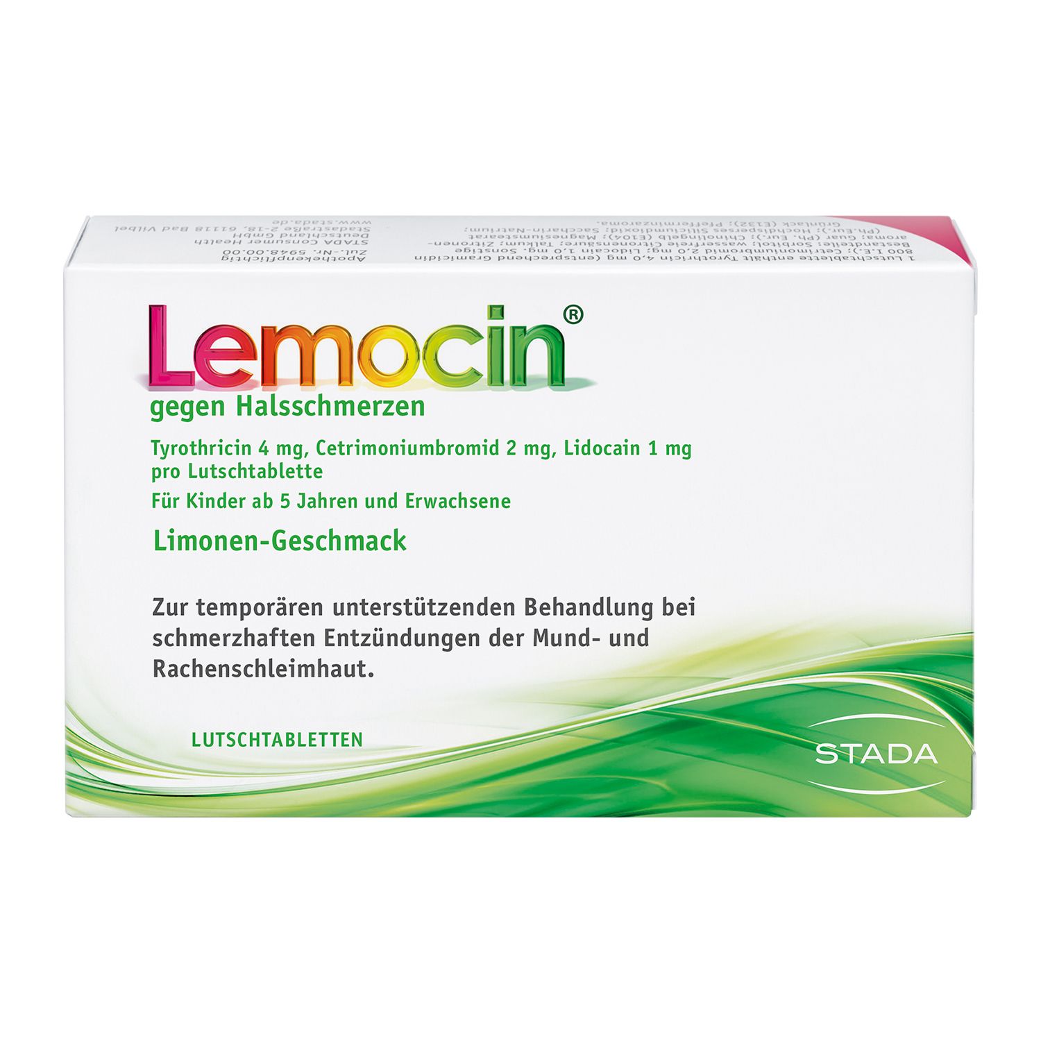 Lemocin® gegen Halsschmerzen Limettengeschmack ab 5 Jahren