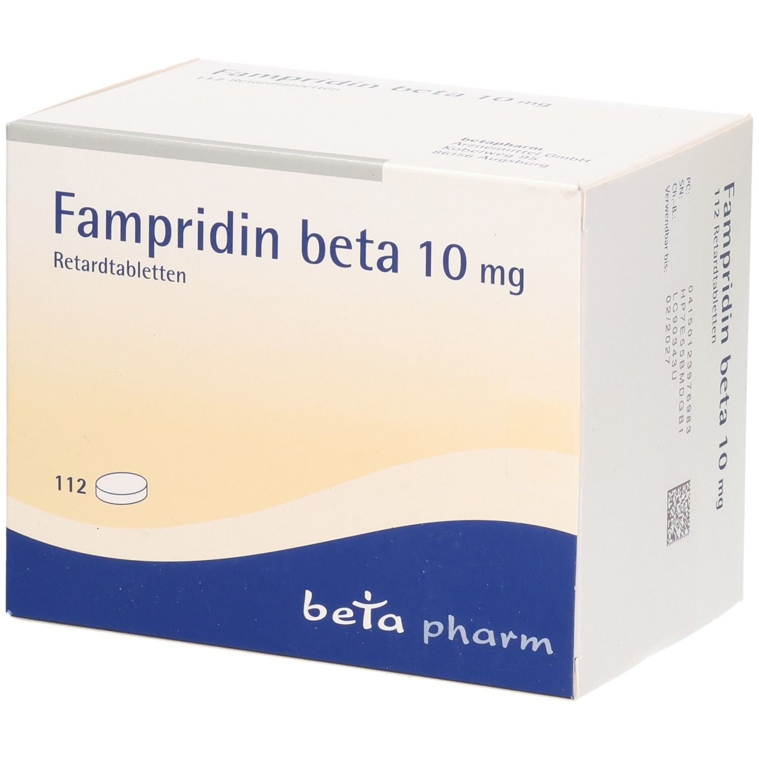 Fampridin beta 10 mg Retardtabletten Karton, 112 Stück.