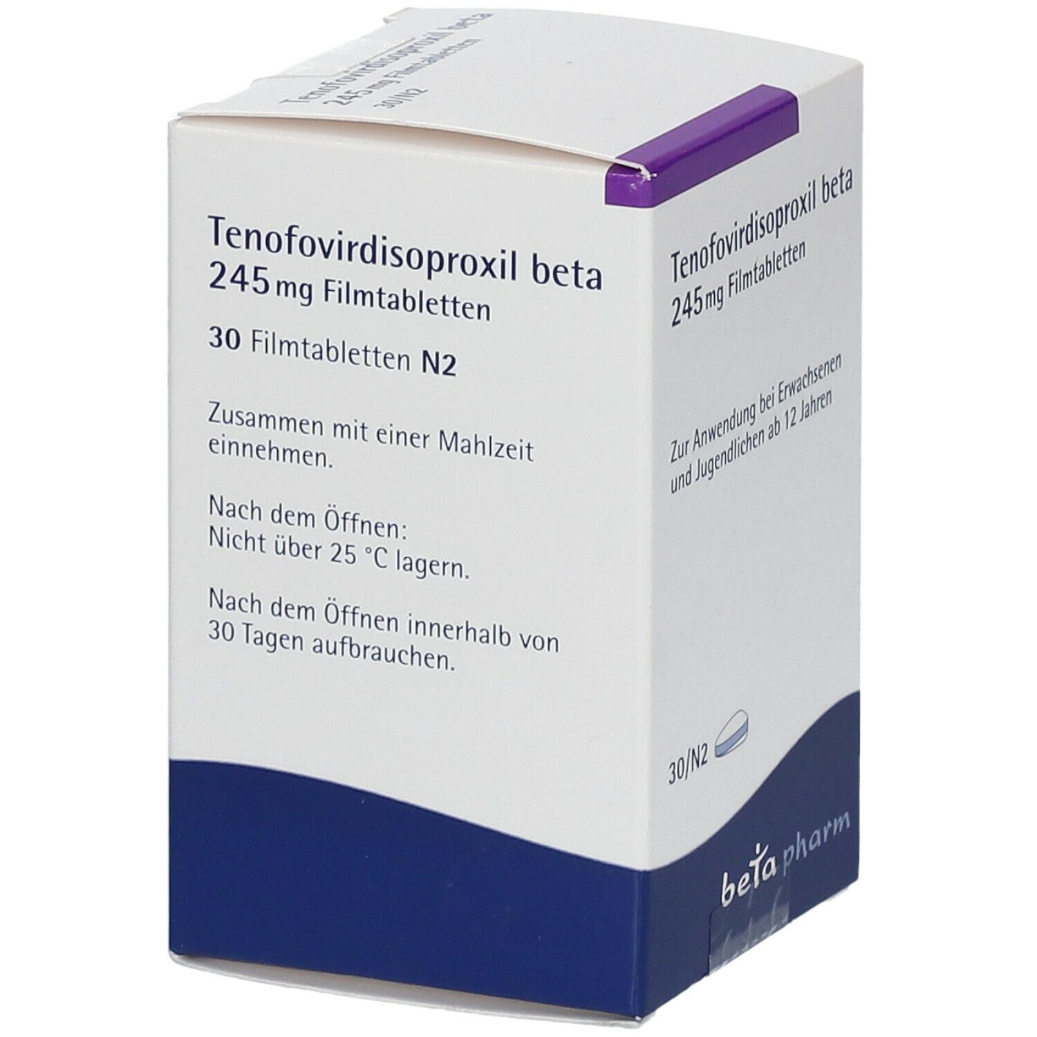 Tenofovirdisoproxil beta 245 mg Filmtabletten 30 St