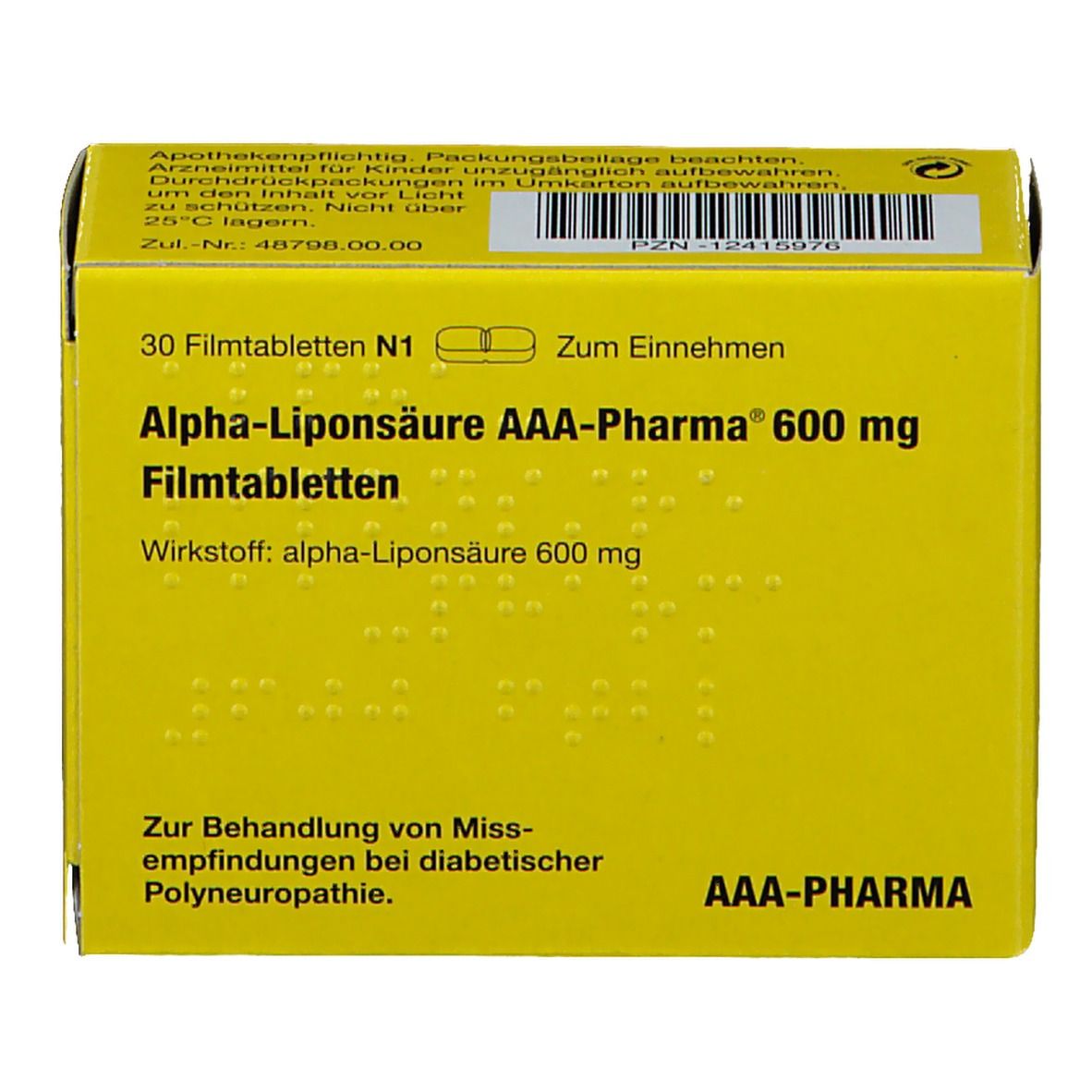 Alpha-Liponsäure AAA-Pharma® 600 mg