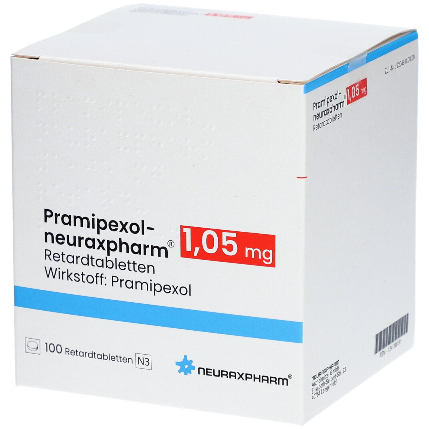 PRAMIPEXOL-neuraxpharm 1,05 mg Retardtabletten 100 St Retard-Tabletten