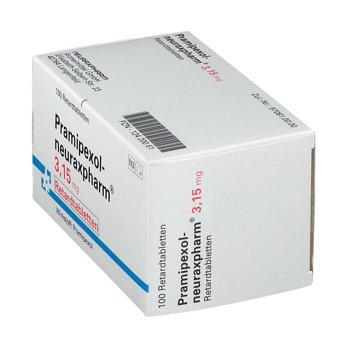 PRAMIPEXOL-neuraxpharm 3,15 mg Retardtabletten 100 St Retard-Tabletten