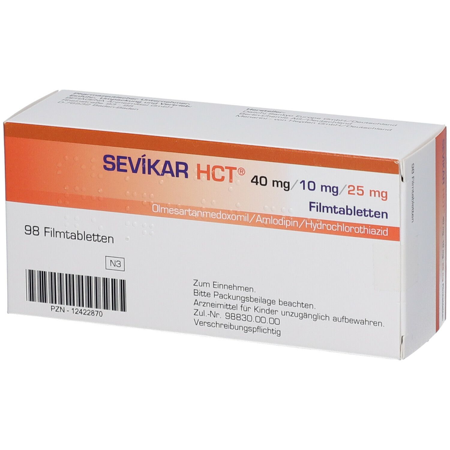 SEVIKAR HCT® 40 mg/10 mg/25 mg