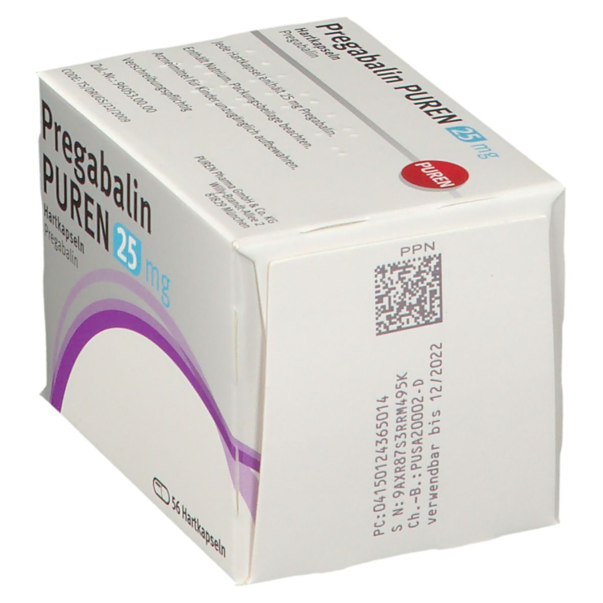 Pregabalin Puren 25 mg Hartkapseln 56 St