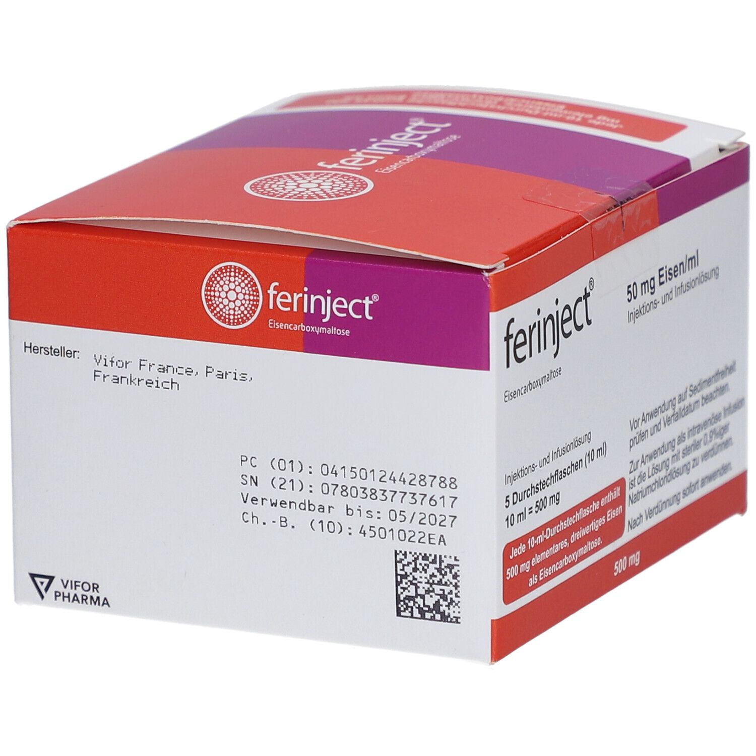FERINJECT 50 mg Eisen/ml Injektions-/Infusionslsg.
