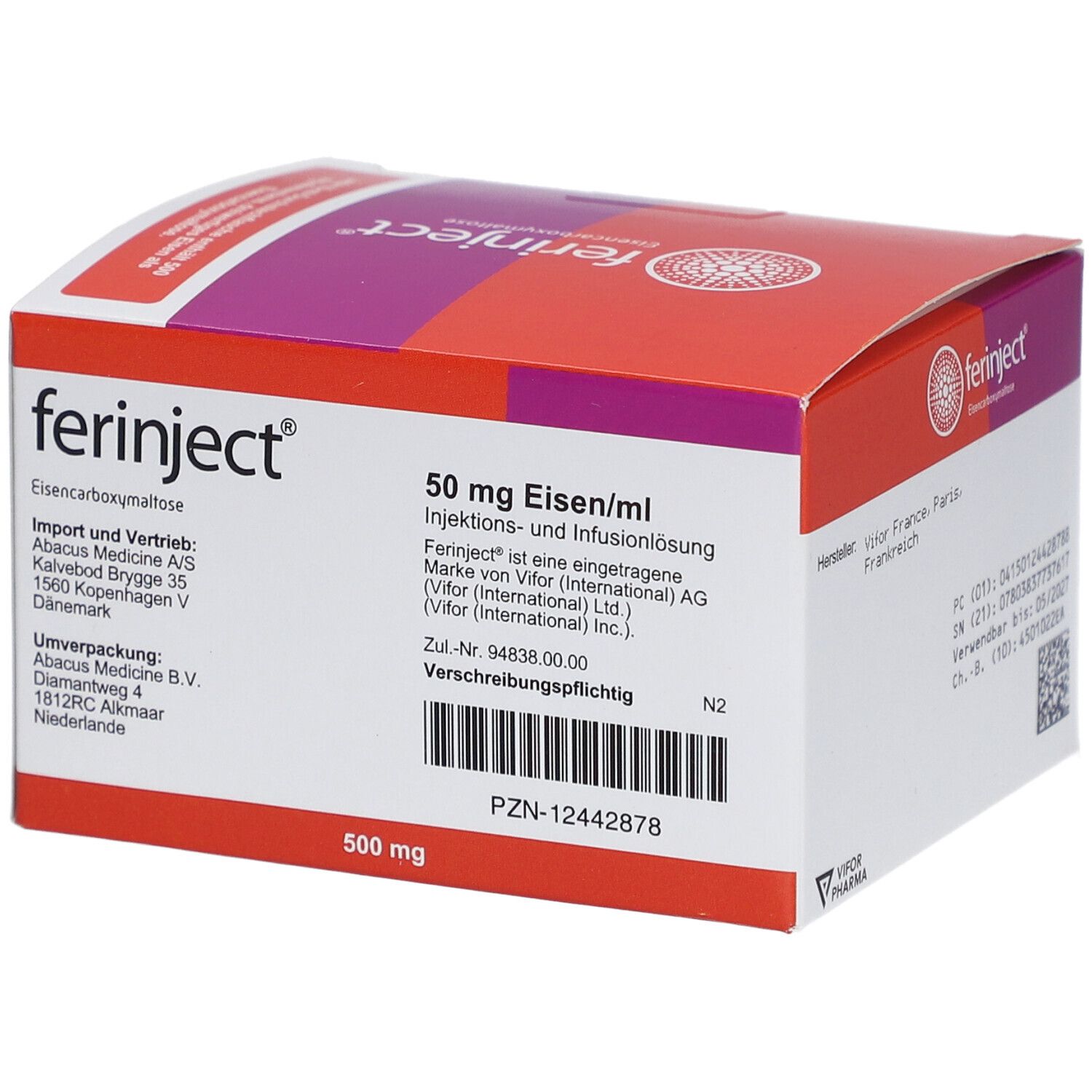 FERINJECT 50 mg Eisen/ml Injektions-/Infusionslsg.