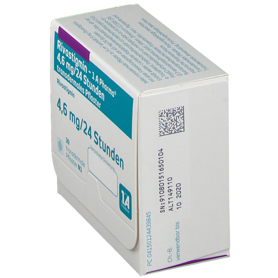 Rivastigmin-1A Pharma 4,6 mg/24 Std. transd.Pfl. 30 St Pflaster transdermal