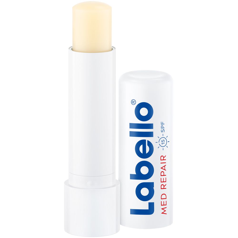 Geöffneter Labello Med Repair Lippenbalsam.
