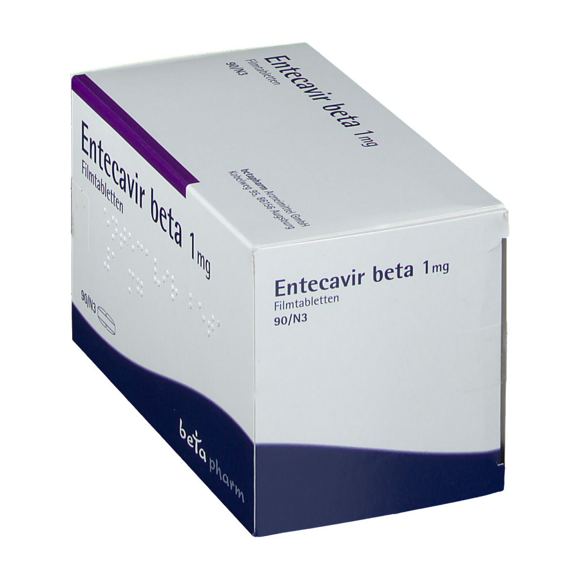 Entecavir beta 1 mg Filmtabletten 90 St