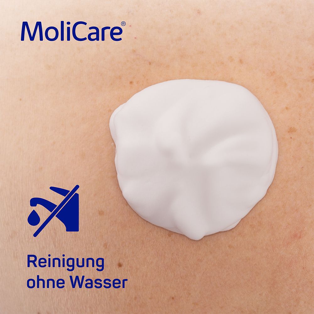 MoliCare Skin Reinigungsschaum: einfache und hautschonende Reinigung, speziell bei Stuhlinkontinenz