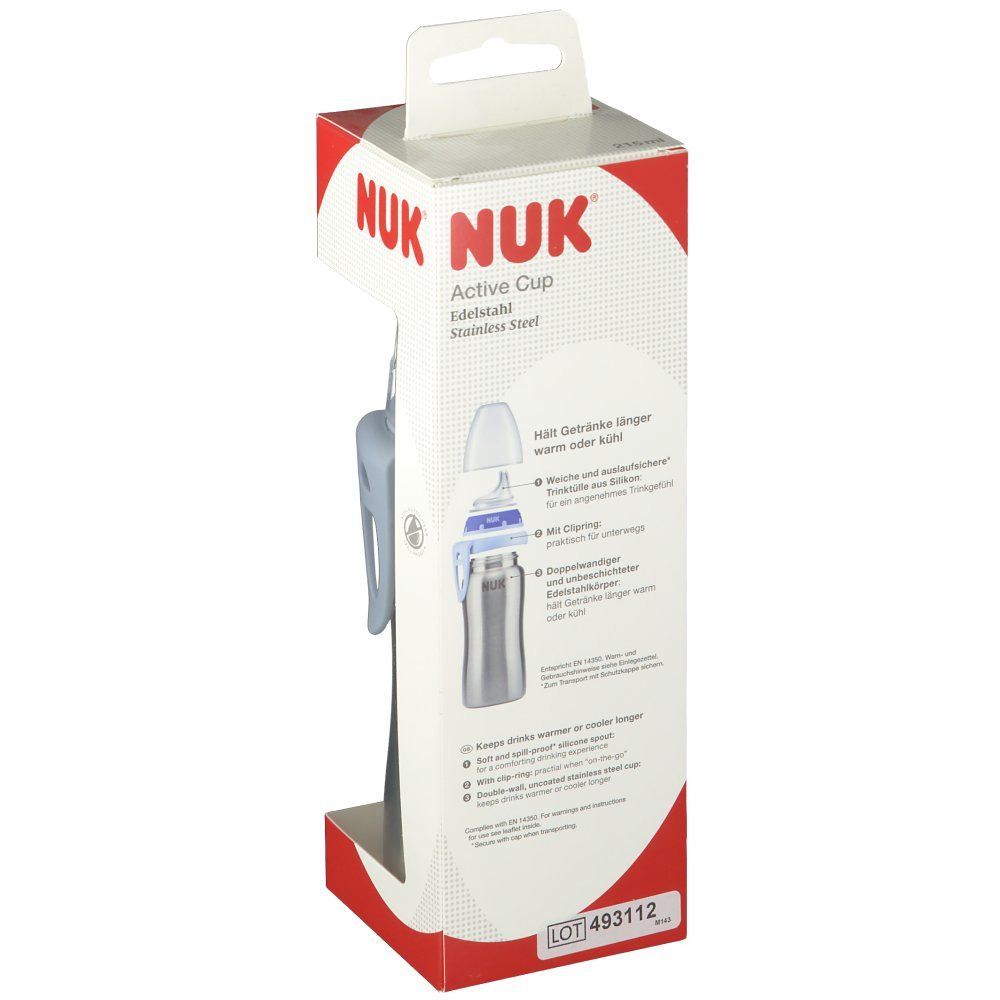 NUK Active Cup Edelstahl 215ml mit Trinktülle Farbe nicht wählbar