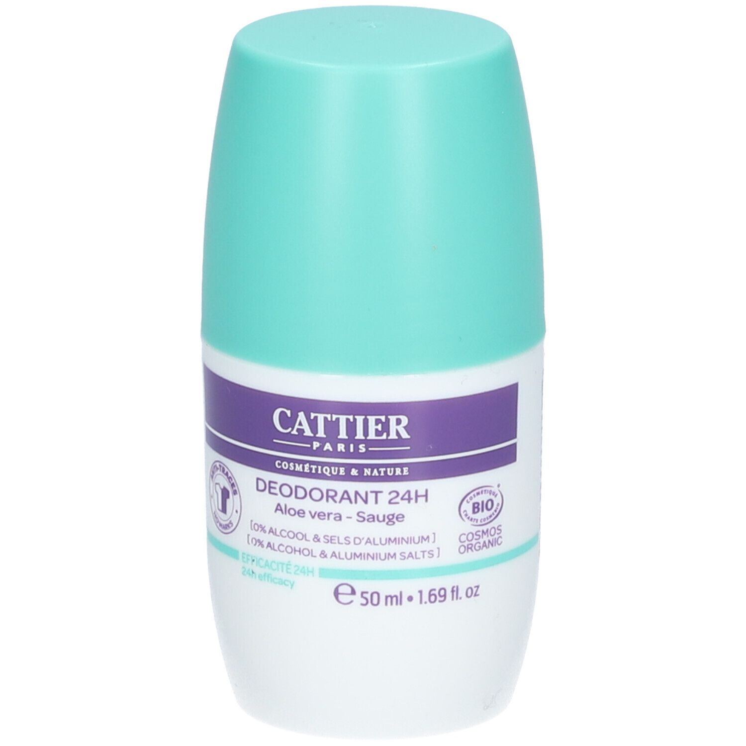 Cattier Deodorant 24 h Roll-on 50 ml Roller