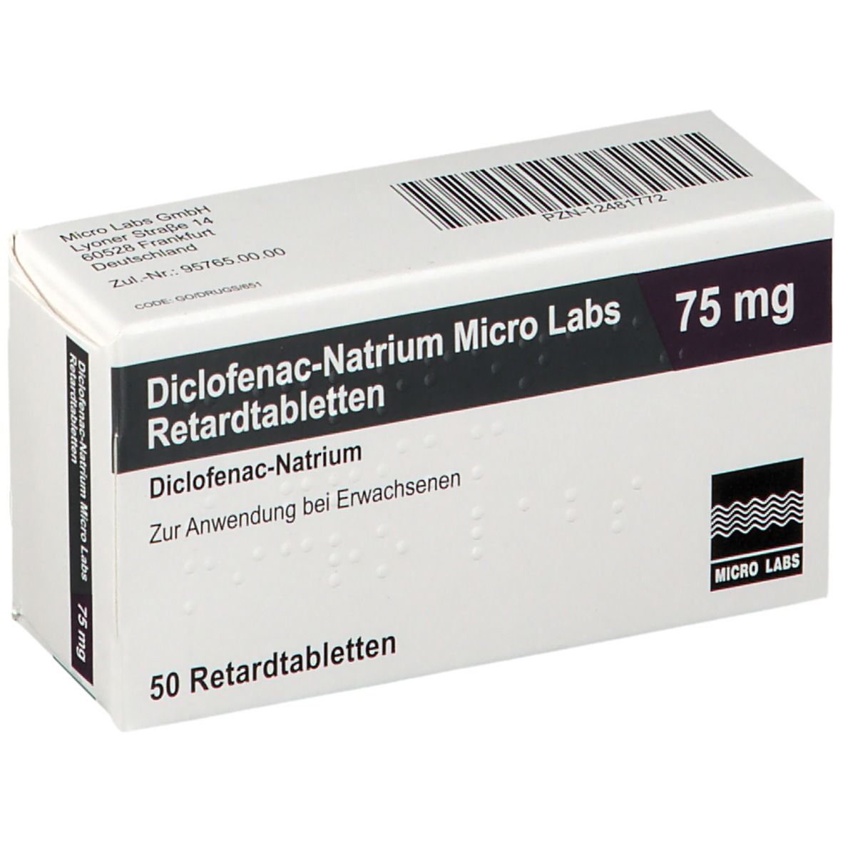 Diclofenac Natrium Micro Labs 75 mg Retardtabl. 50 St Retard-Tabletten