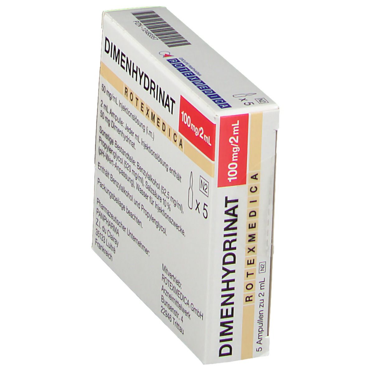 DIMENHYDRINAT ROTEXMEDICA 100 mg/2 ml