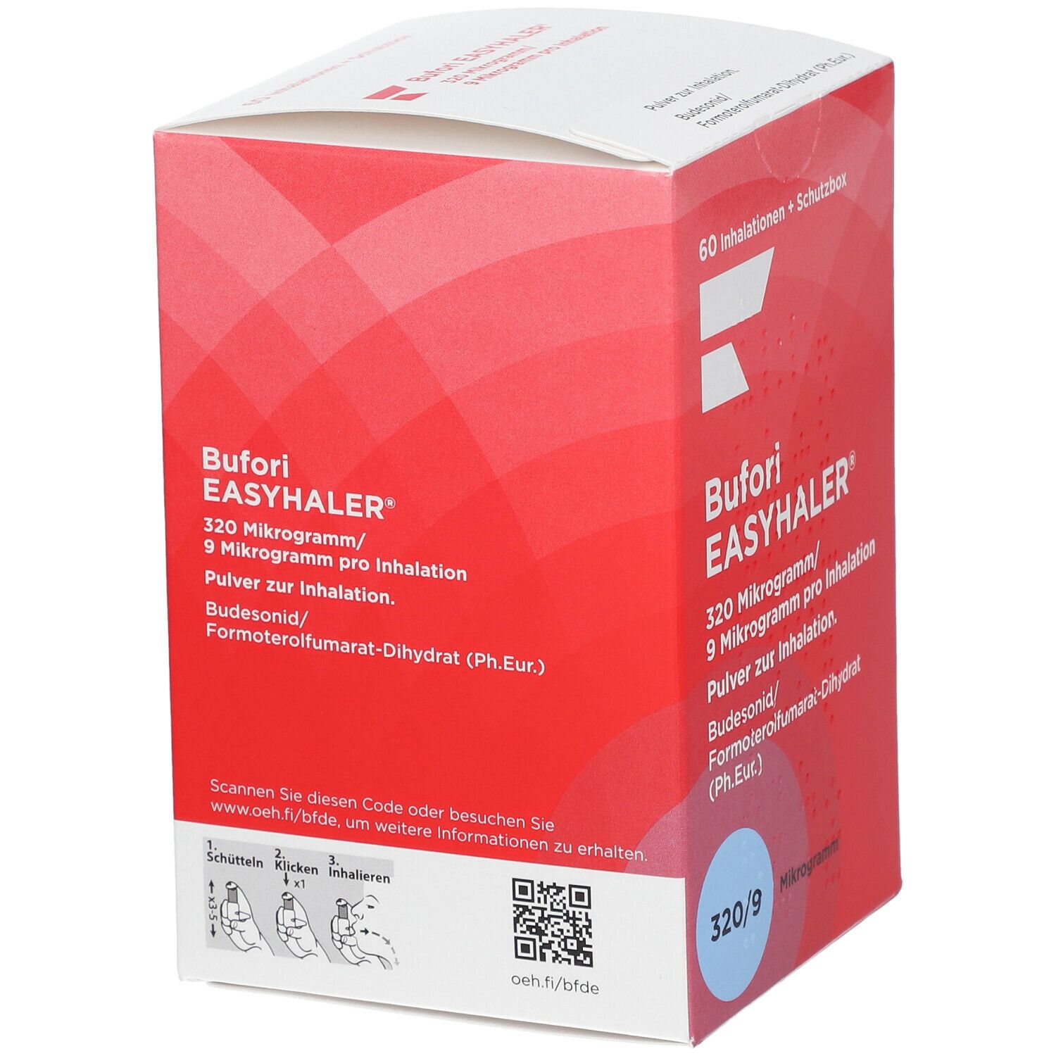 Bufori Easyhaler 320/9 µg/Dosis 60 ED+Schutzbox 1 St Inhalationspulver