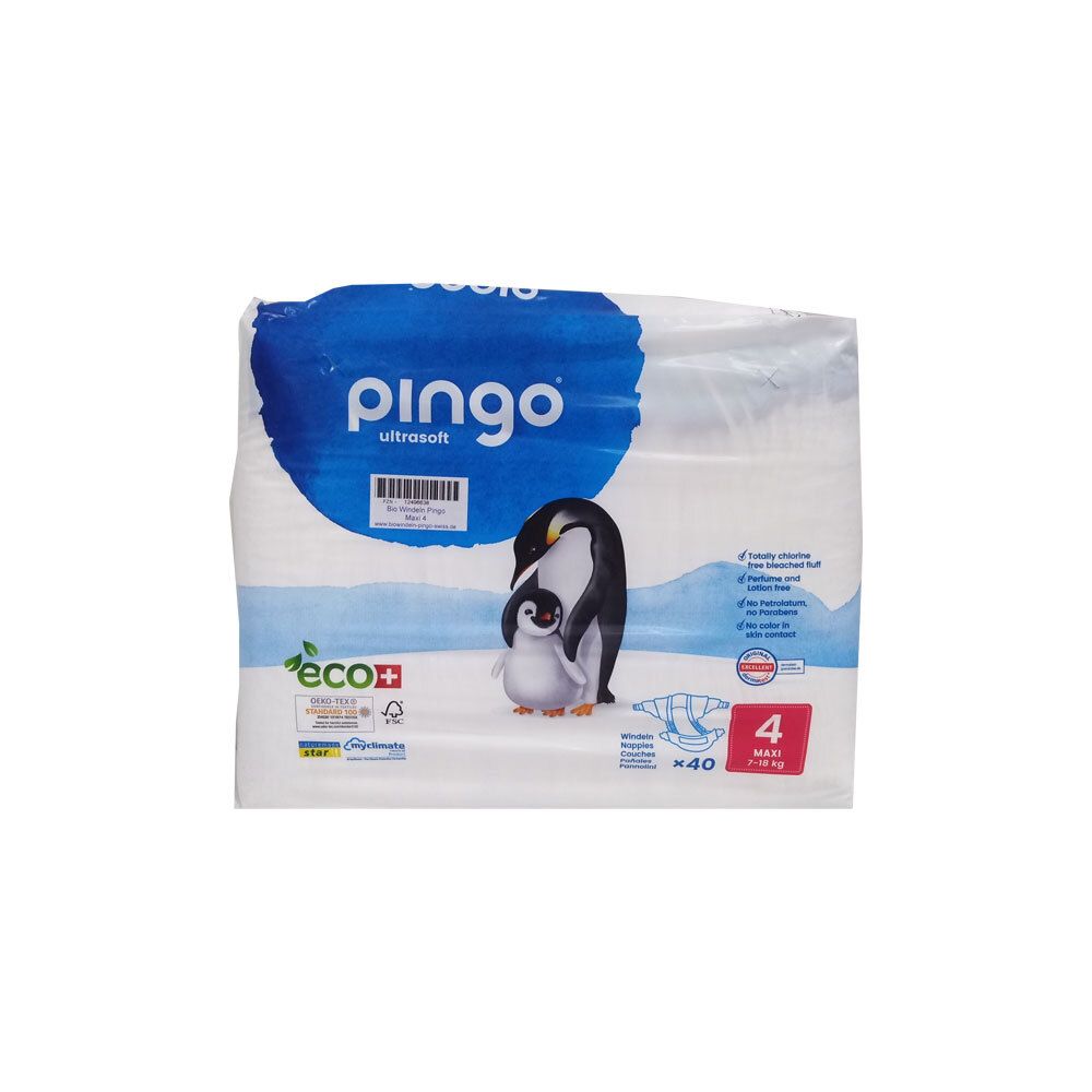 Pingo Ultra Soft Eco + 40 Count Diapers 4 (7-18 Kg)