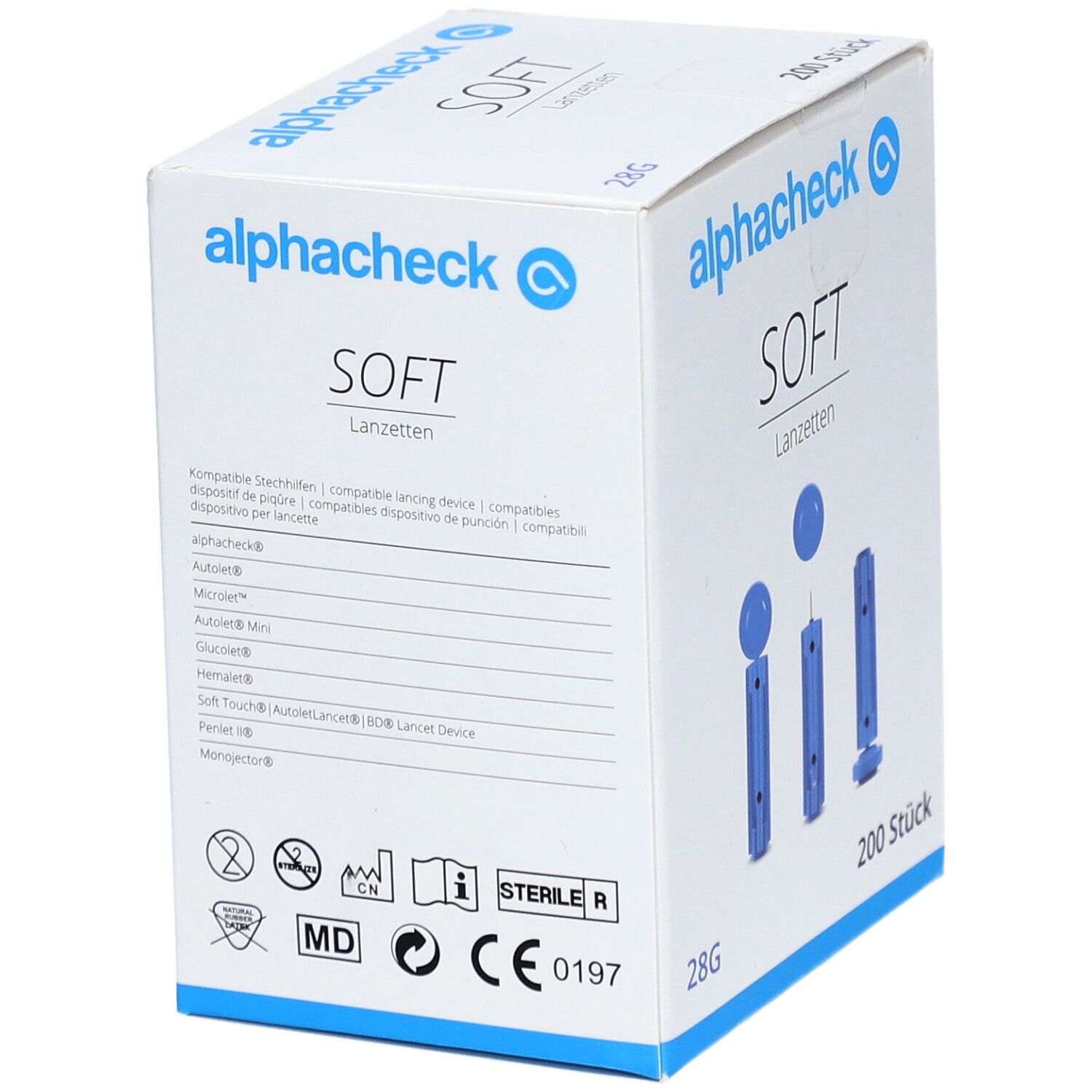 Alphacheck soft Lanzetten 28 G 200 St