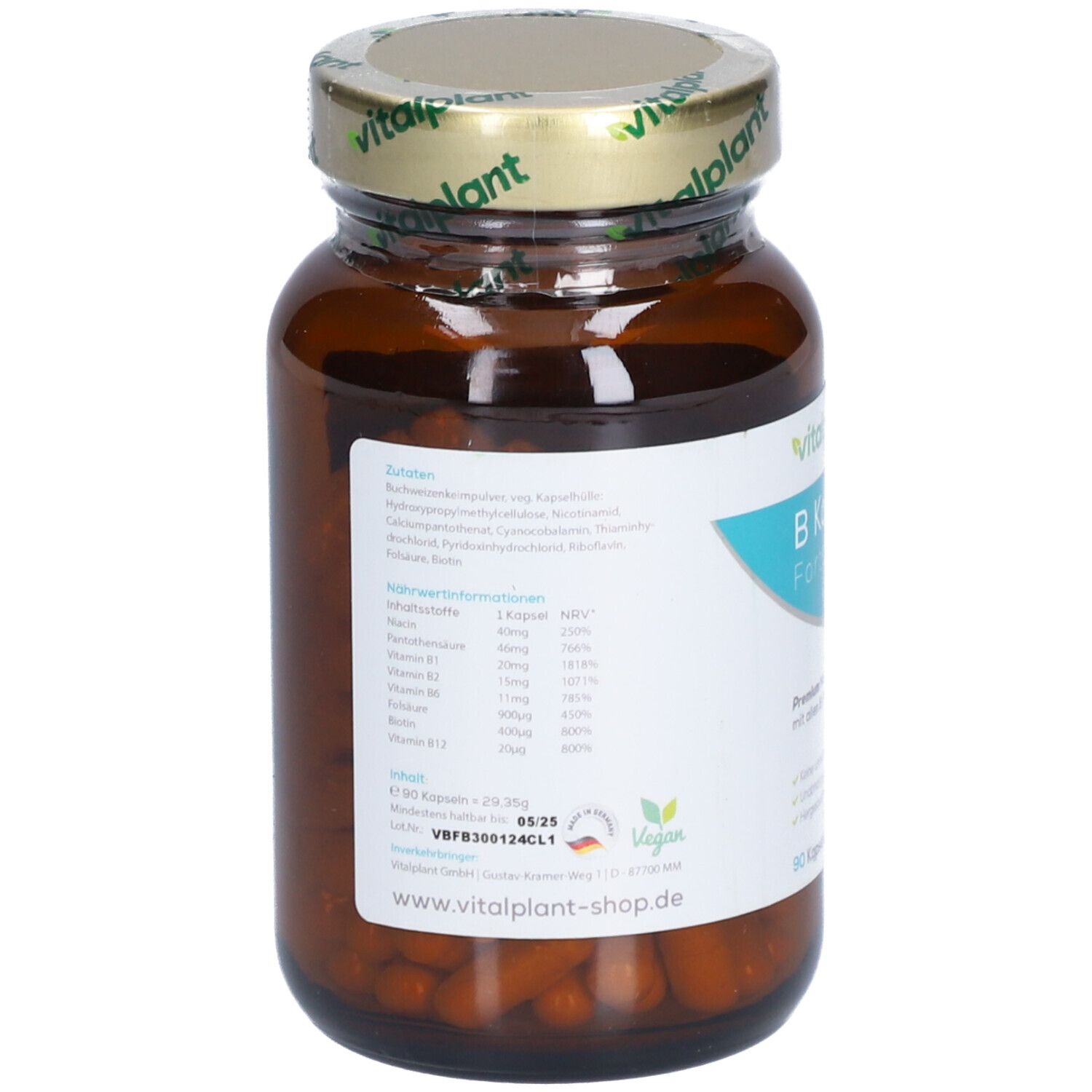 Vitamin B Complex Forte Vitalplant Kapseln 90 St