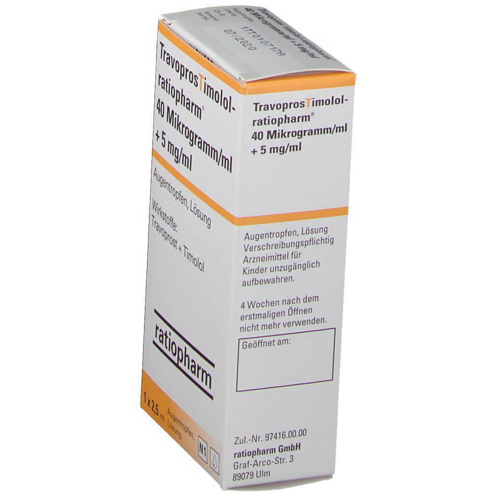 TravoprosTimolol-ratiopharm® 40 µg/ml + 5 mg/ml