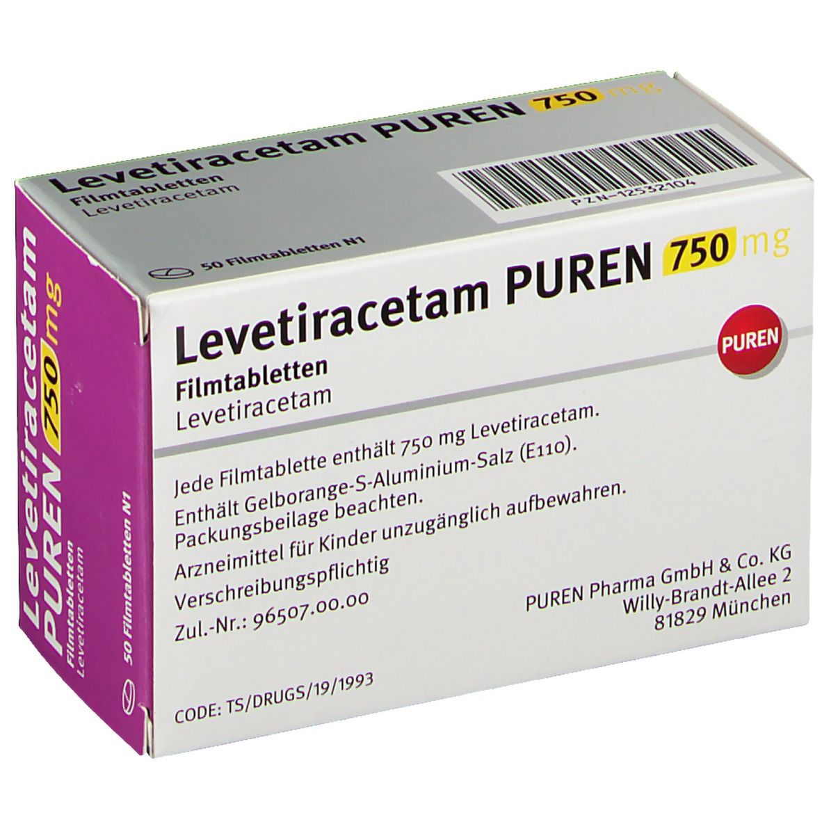 Levetiracetam PUREN 750 mg