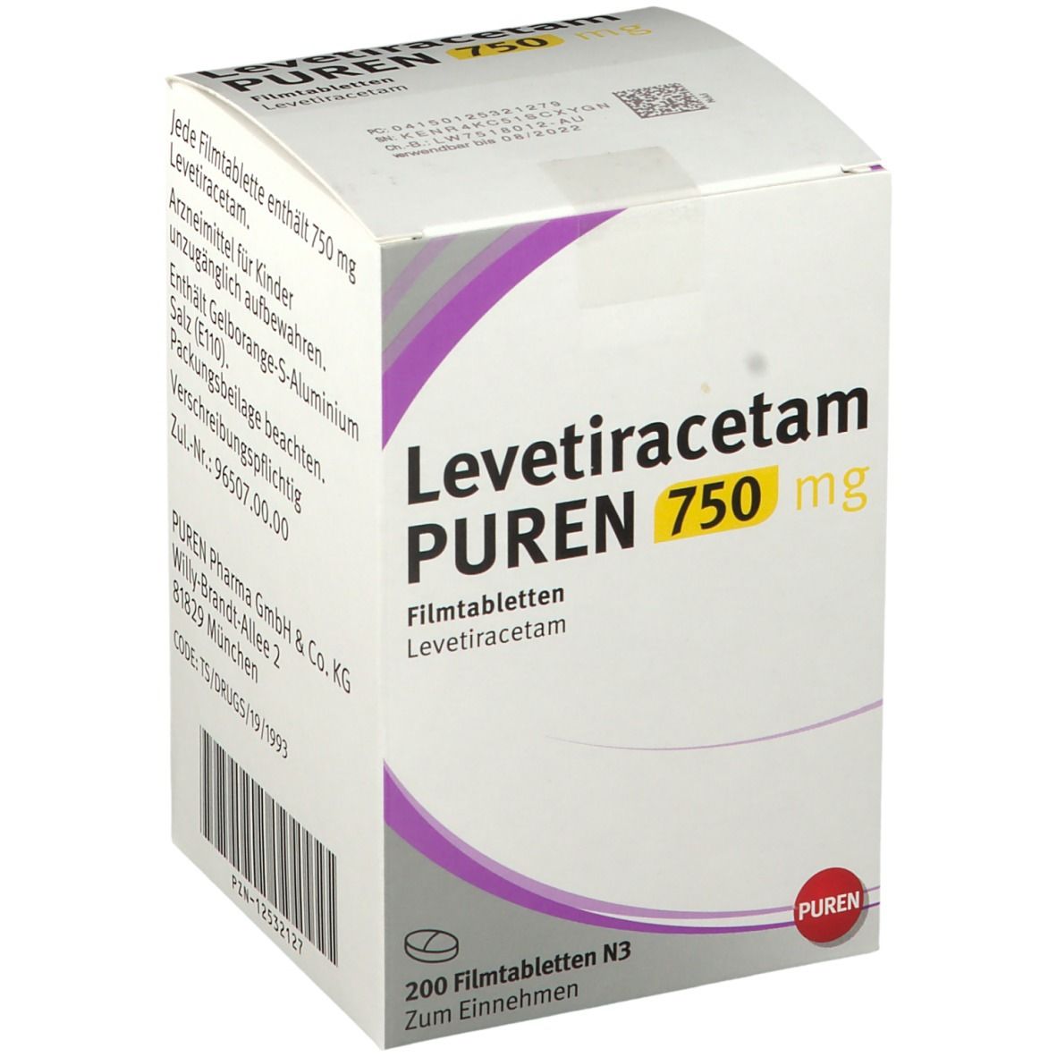 Levetiracetam PUREN 750 mg
