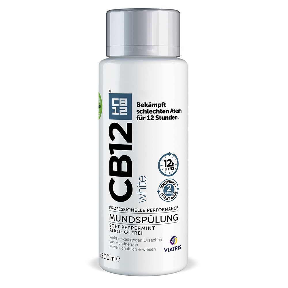 CB12 White Mundspülung: Mundwasser für weißere Zähne und frischen Atem, mit Zinkacetat & Chlorhexidi