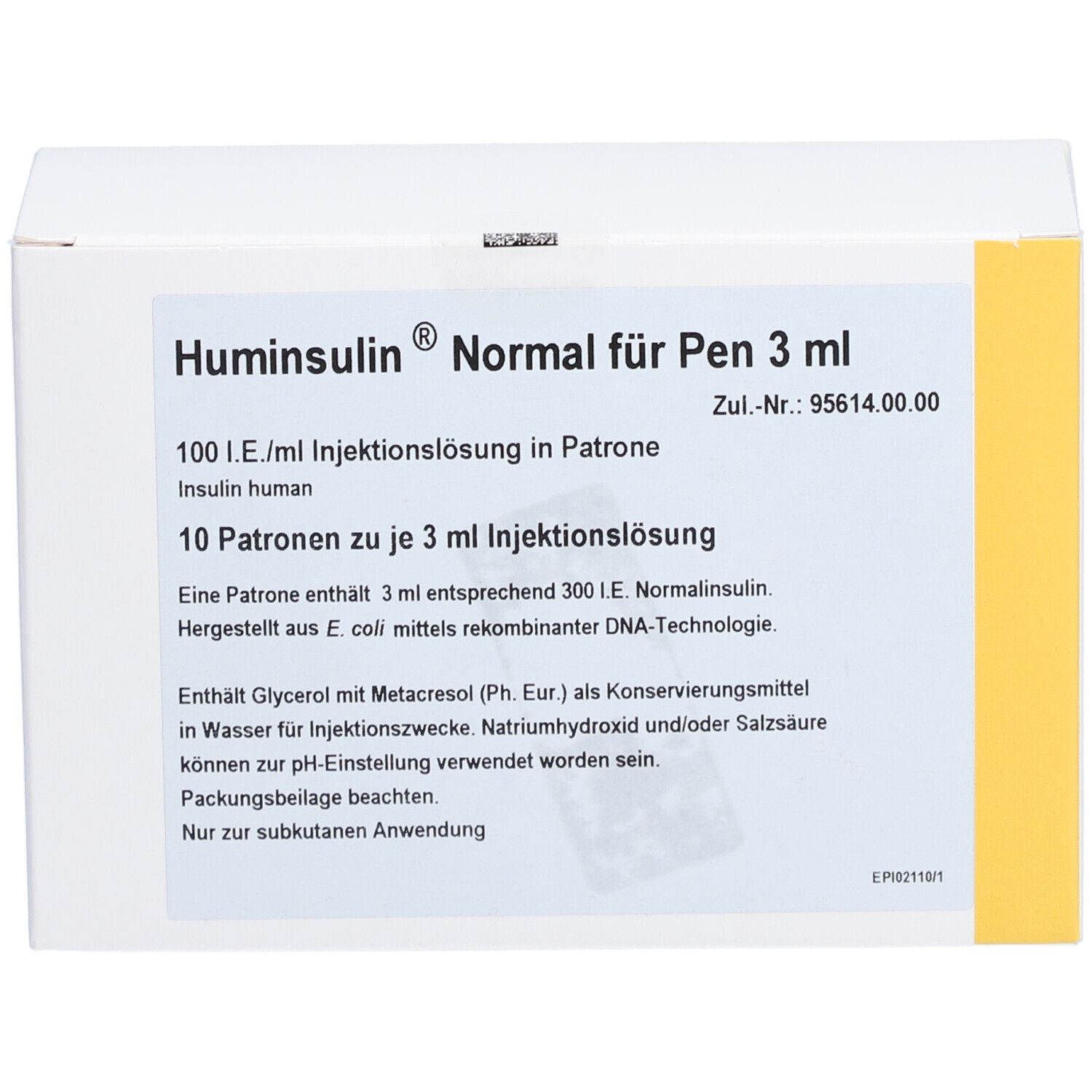 HUMINSULIN Normal f.Pen 3 ml 100 I.E./ml Inj.-Lsg.