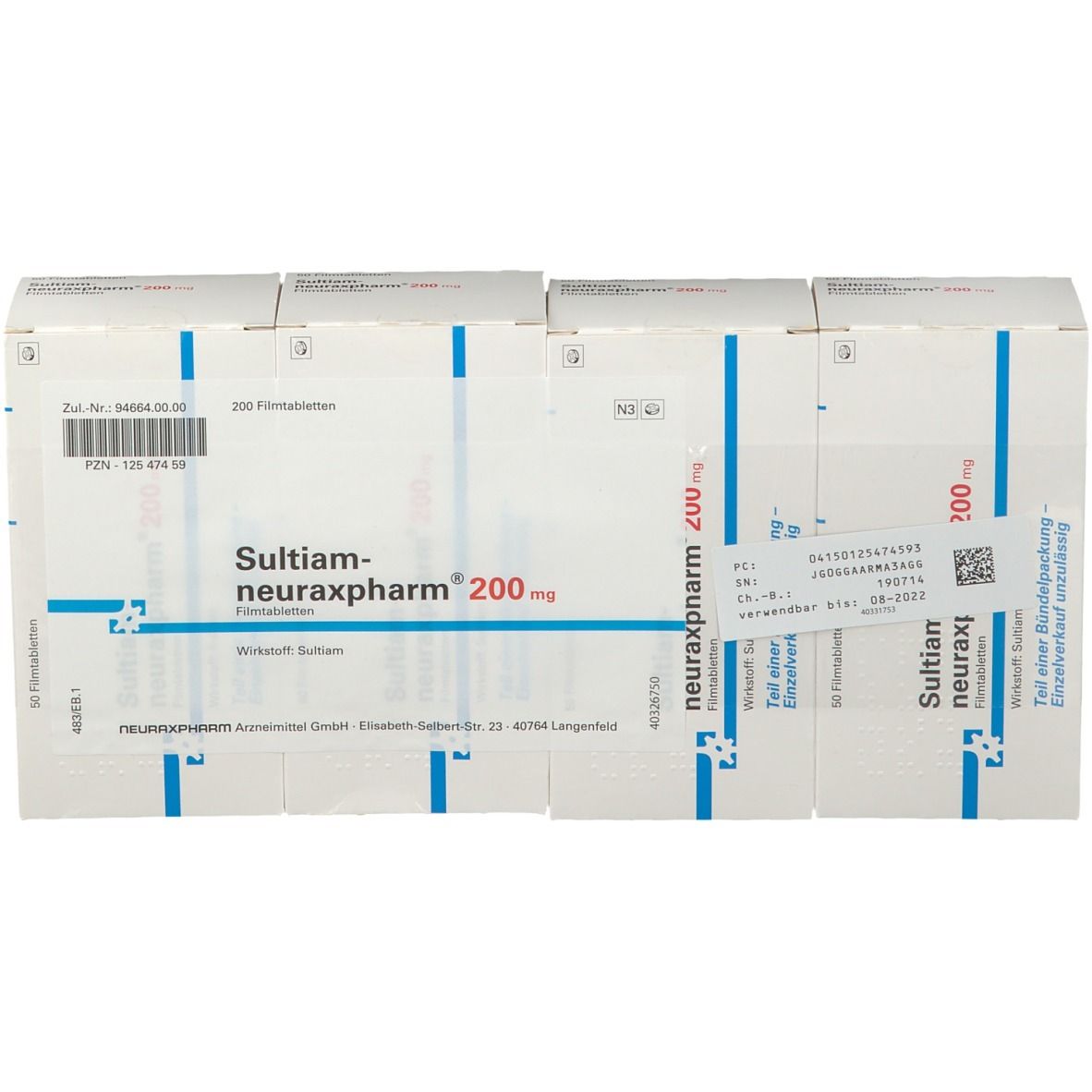 SULTIAM-neuraxpharm 200 mg Filmtabletten 4x50 St