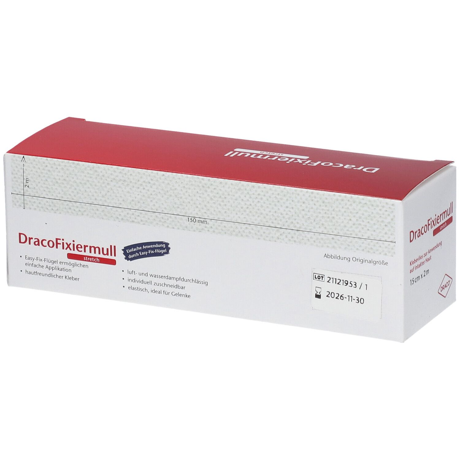 DracoFixiermull stretch 15 cm x 2 m