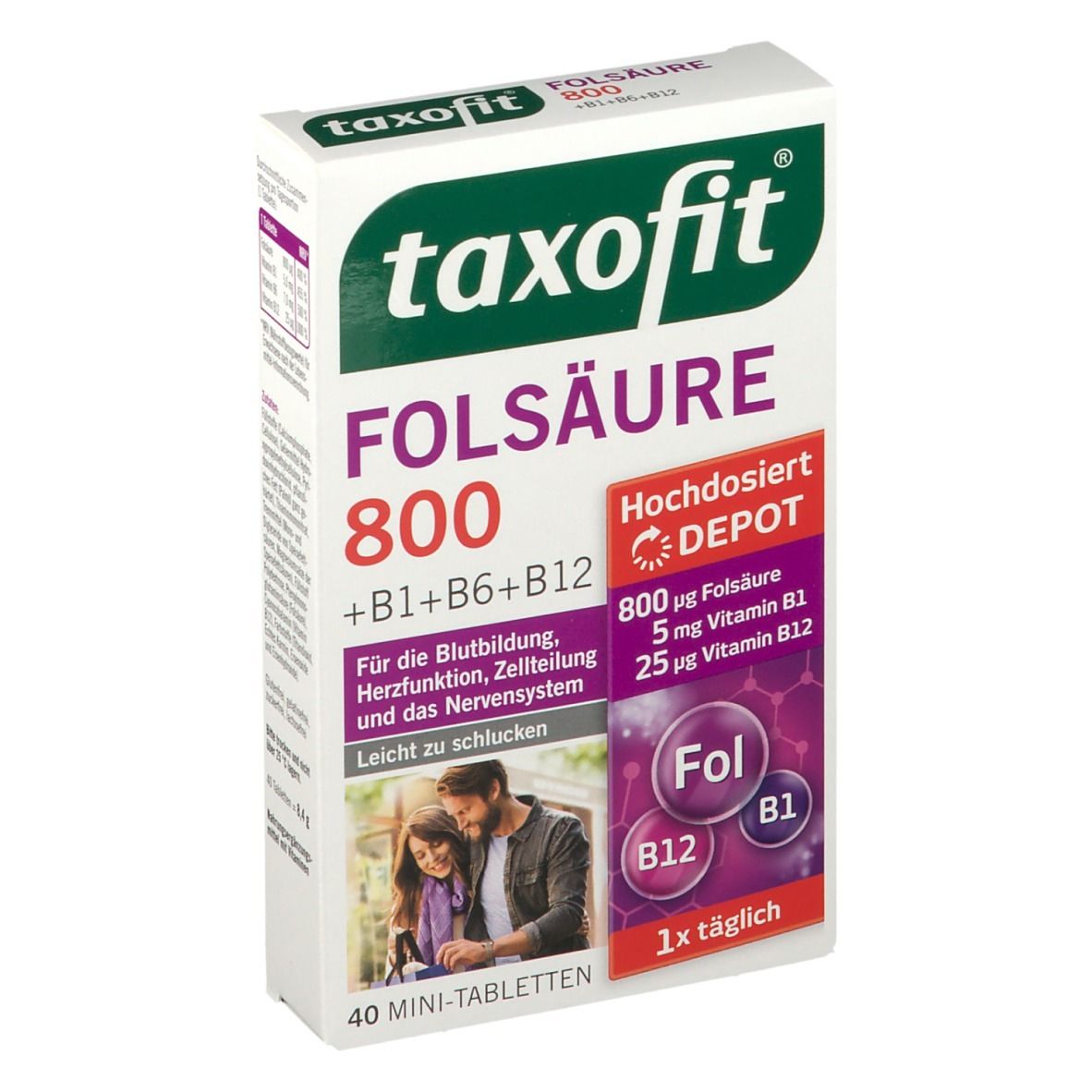 taxofit® Folsäure 800 Depot +B1 +B6 +B12