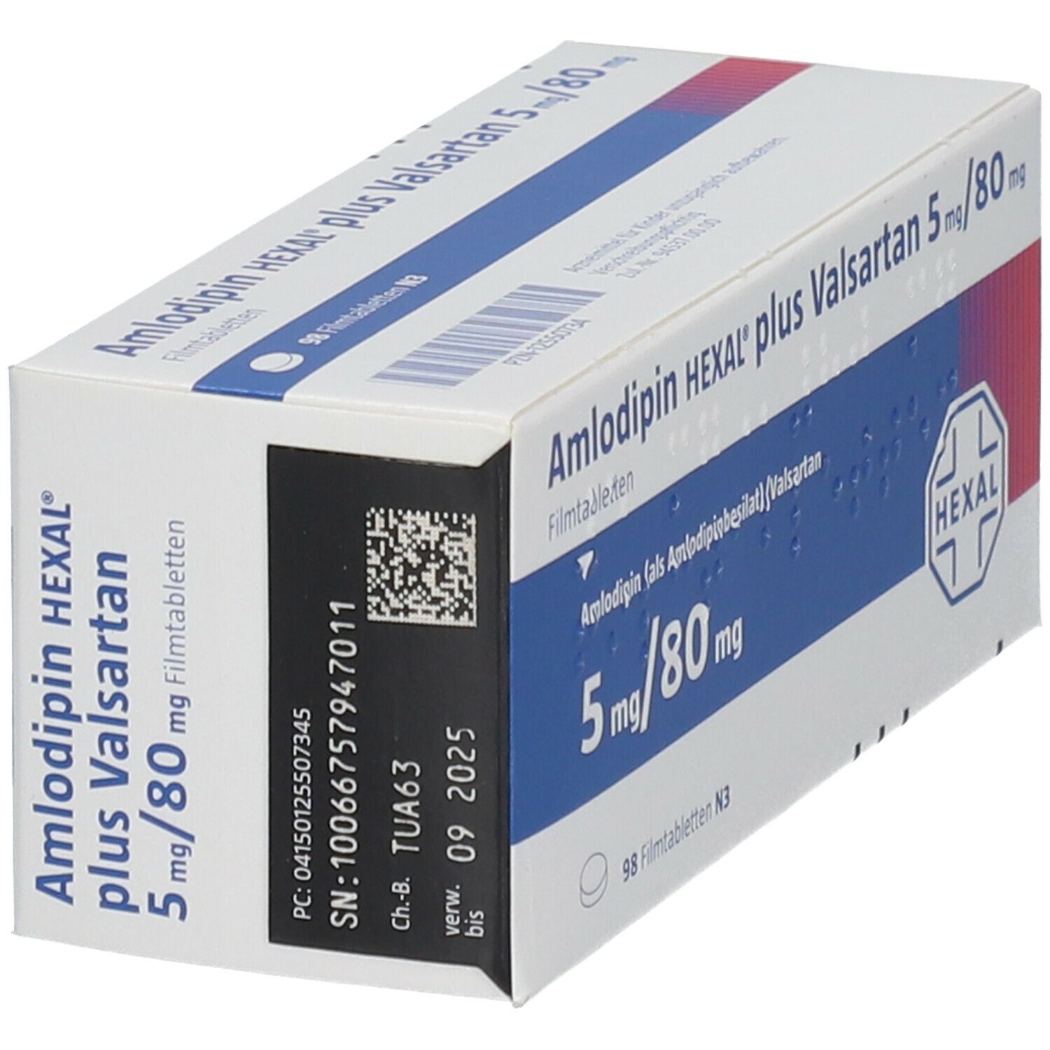 Amlodipin Hexal plus Valsartan 5mg/80mg Filmtab. 98 St Filmtabletten