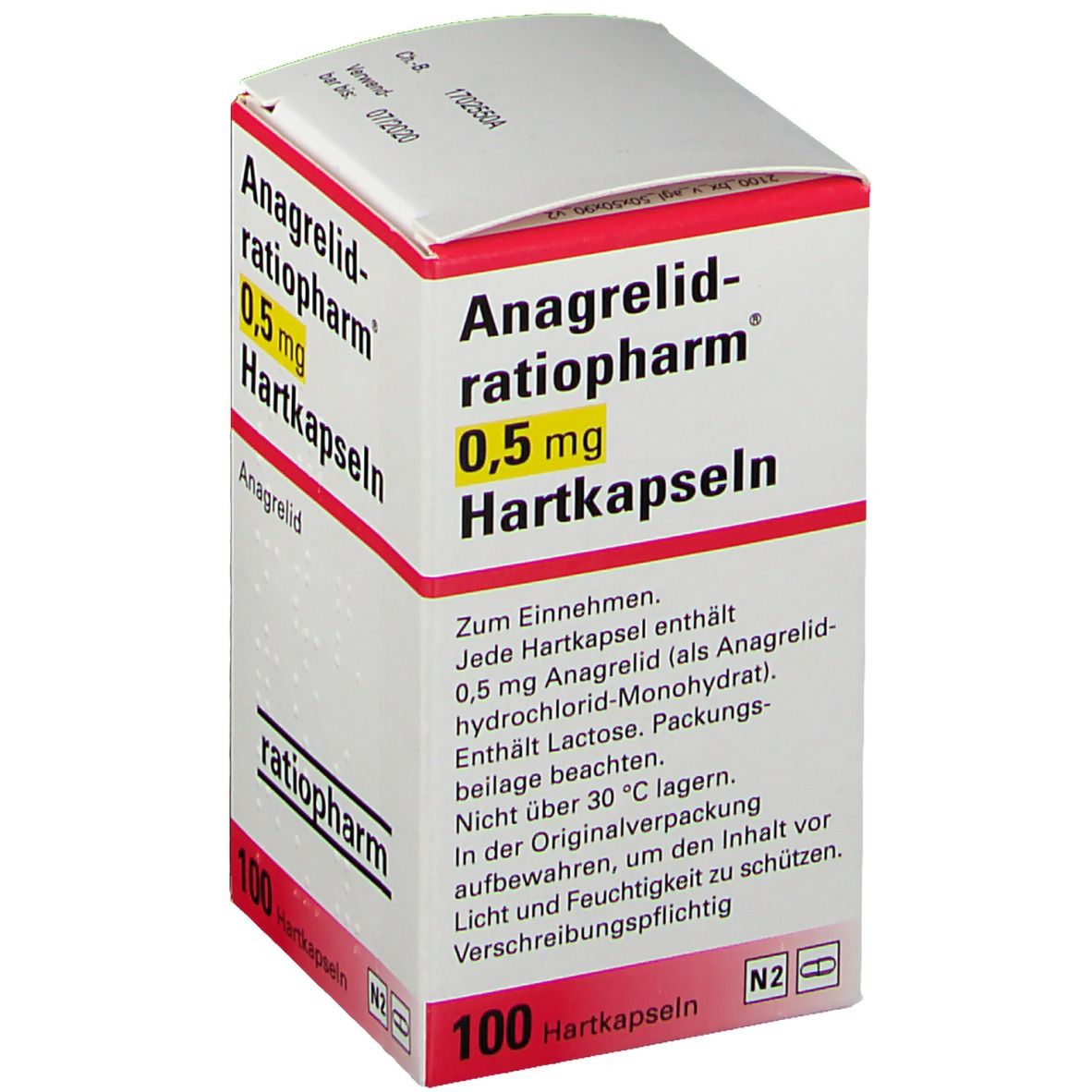 ANAGRELID-ratiopharm 1 mg Hartkapseln 100 St