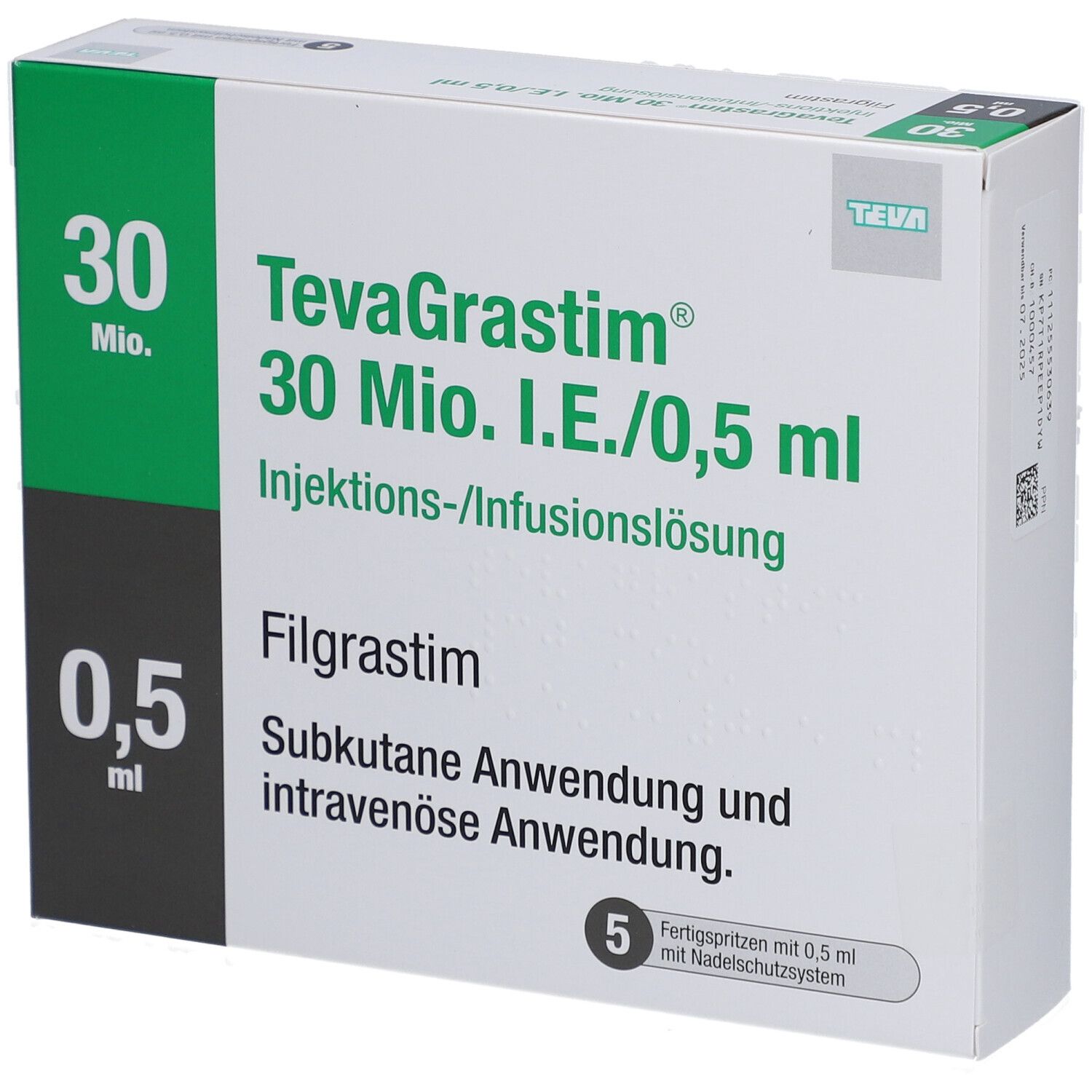 TEVAGRASTIM 30 Mio.I.E./0,5 ml Inj./Inf.-L.i.FS SV