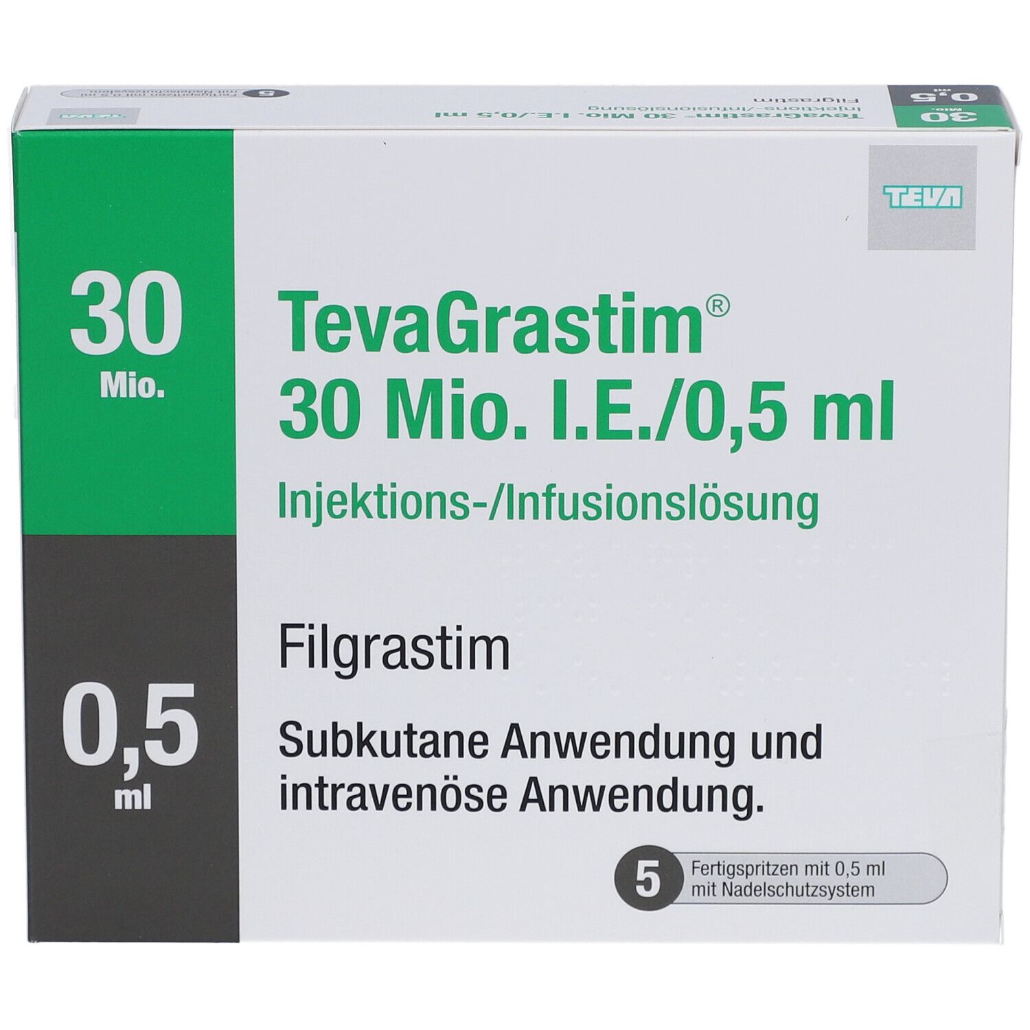 TEVAGRASTIM 30 Mio.I.E./0,5 ml Inj./Inf.-L.i.FS SV