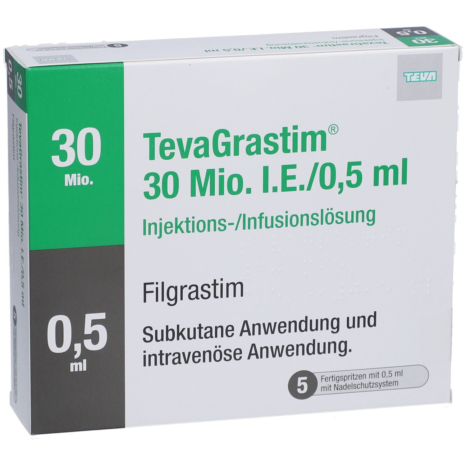 TEVAGRASTIM 30 Mio.I.E./0,5 ml Inj./Inf.-L.i.FS SV